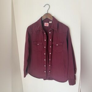 Levi's Burgundy Button-Down Western Shirt